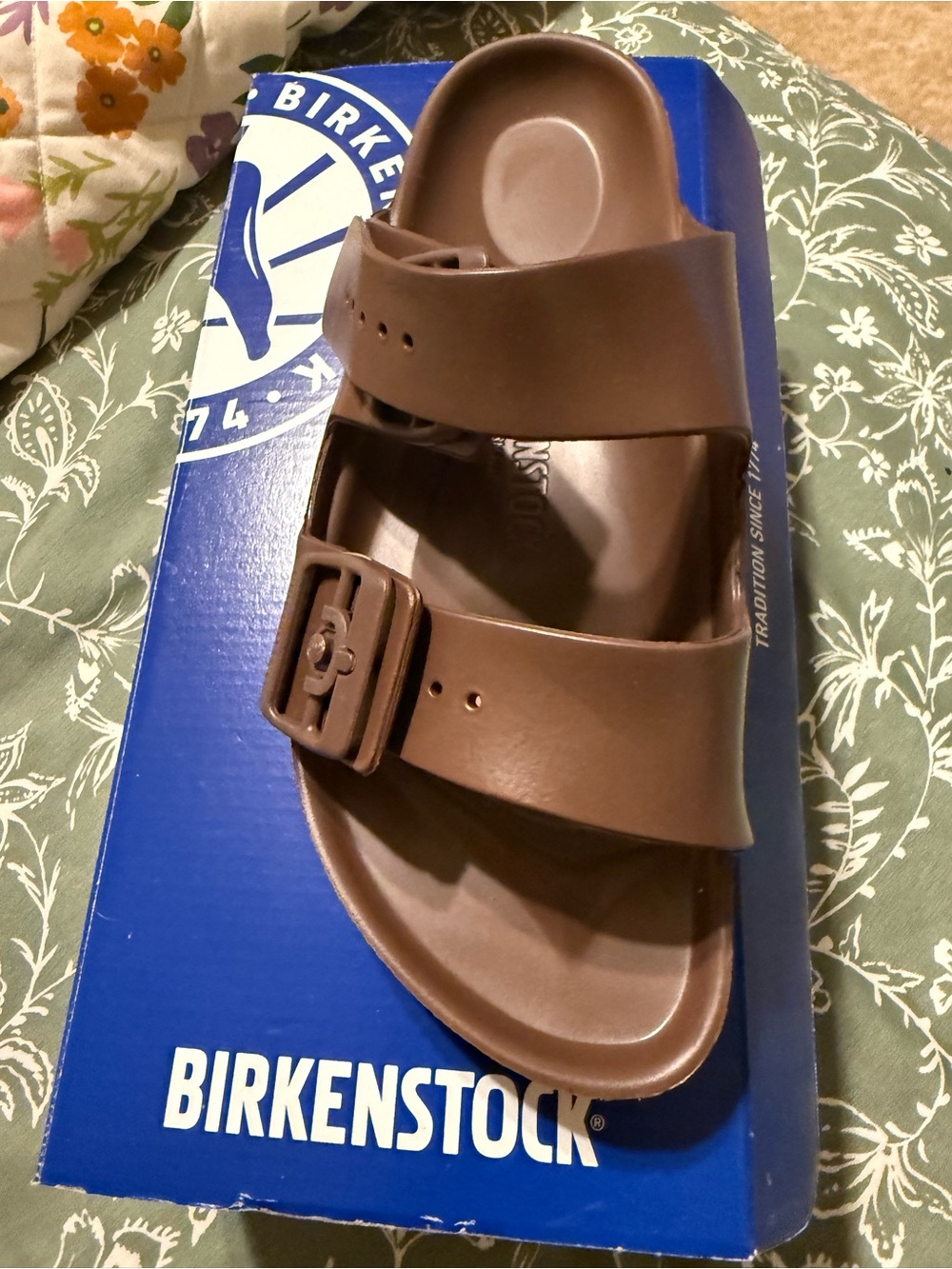 Birkenstock Women 
Two-Strap Slide Sandal - Brown